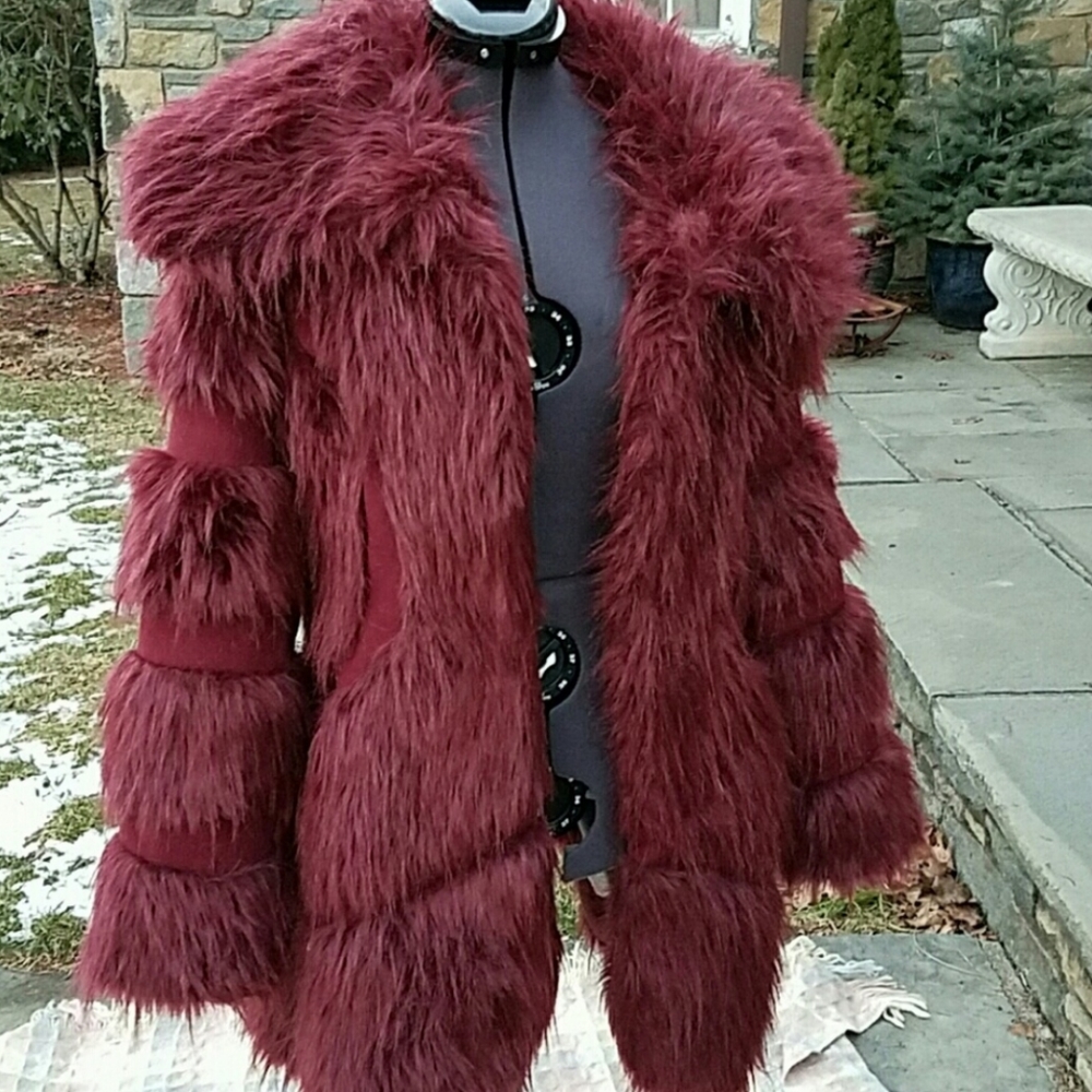 Rachel Zoe faux fur jacket coat
